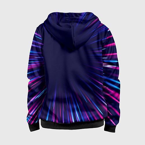 Детская толстовка на молнии Great Wall neon speed lines / 3D-Черный – фото 2