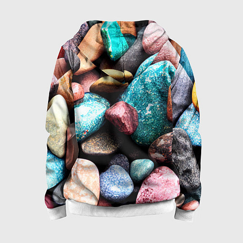 Детская толстовка на молнии Камни разноцветные / 3D-Белый – фото 2