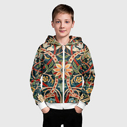 Толстовка на молнии детская Ковер с птицами, цвет: 3D-белый — фото 2