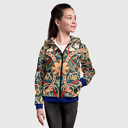 Толстовка на молнии детская Ковер с птицами, цвет: 3D-синий — фото 2