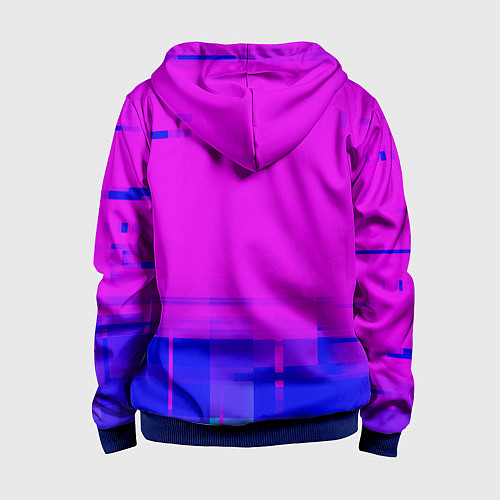 Детская толстовка на молнии Death Stranding glitch text effect: по-вертикали / 3D-Синий – фото 2