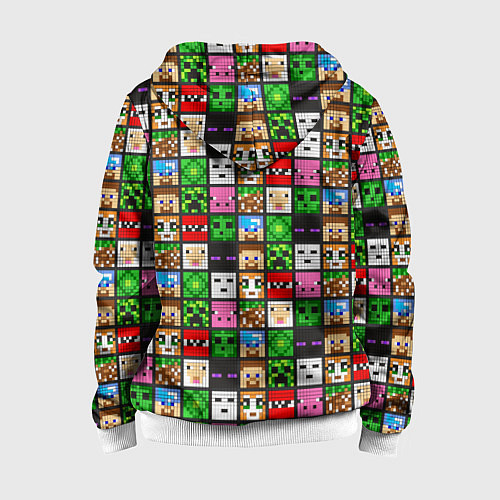 Детская толстовка на молнии Minecraft - characters / 3D-Белый – фото 2