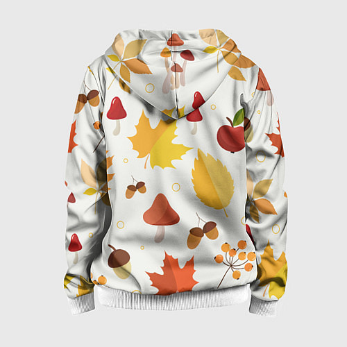 Детская толстовка на молнии Осенние дары природы / 3D-Белый – фото 2