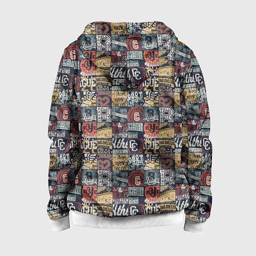 Детская толстовка на молнии Спортивные логотипы / 3D-Белый – фото 2