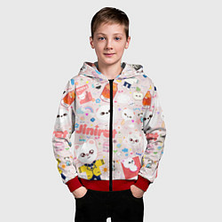 Толстовка на молнии детская Skzoo Jinniret pattern cartoon avatar, цвет: 3D-красный — фото 2