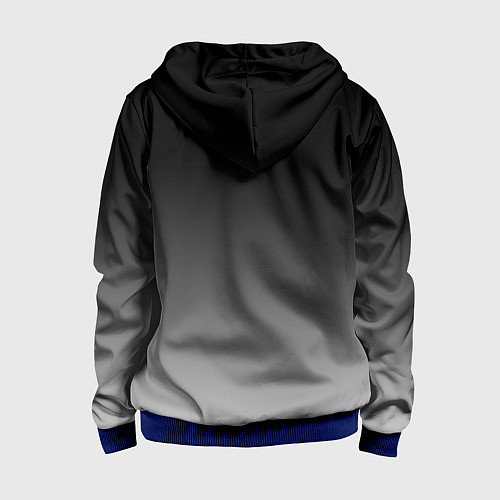 Детская толстовка на молнии Серый градиент / 3D-Синий – фото 2