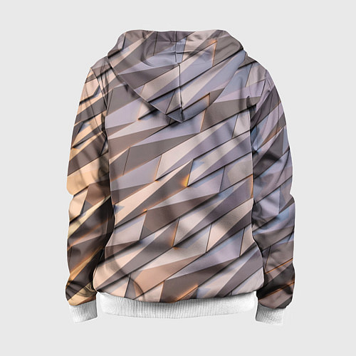 Детская толстовка на молнии Металлическая брoня / 3D-Белый – фото 2