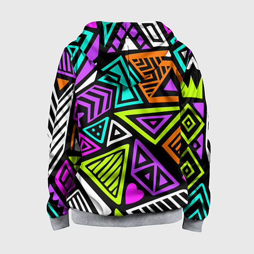 Детская толстовка на молнии Abstract geometric shapes / 3D-Меланж – фото 2