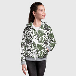 Толстовка на молнии детская Камуфляж M-84 Snow, цвет: 3D-меланж — фото 2