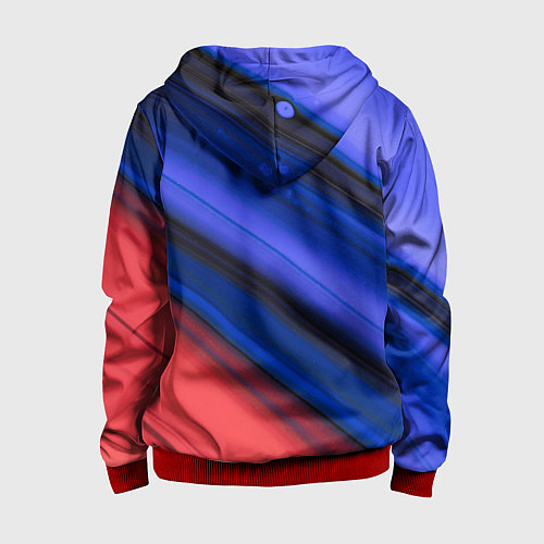 Детская толстовка на молнии Синий и красный песок / 3D-Красный – фото 2