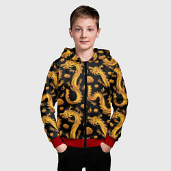 Толстовка на молнии детская Golden dragons, цвет: 3D-красный — фото 2