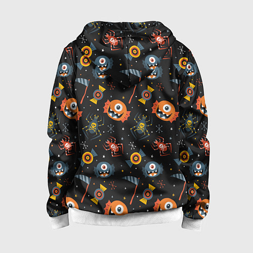 Детская толстовка на молнии HALLOWEEN ХЭЛЛУИН / 3D-Белый – фото 2