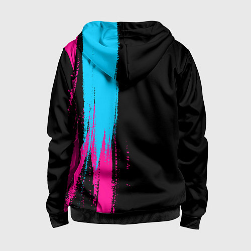 Детская толстовка на молнии Bayer 04 - neon gradient: по-вертикали / 3D-Черный – фото 2