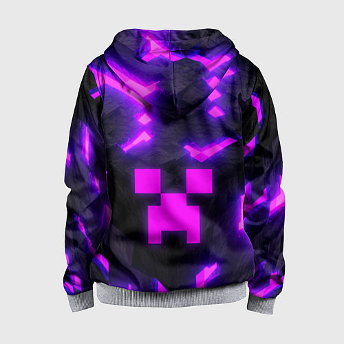 Детская толстовка на молнии Майнкрафт розовый / 3D-Меланж – фото 2