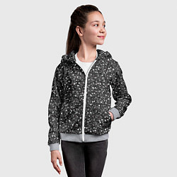 Толстовка на молнии детская Кролики с красными глазами, цвет: 3D-меланж — фото 2