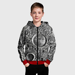 Толстовка на молнии детская Поверхность луны, цвет: 3D-красный — фото 2