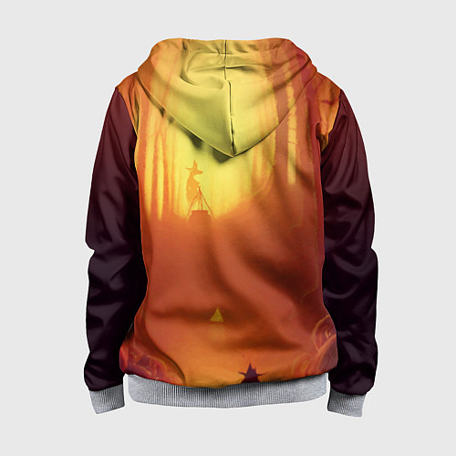 Детская толстовка на молнии Темная ведьма колдует в жутком лесу / 3D-Меланж – фото 2