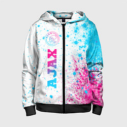 Толстовка на молнии детская Ajax neon gradient style: по-вертикали, цвет: 3D-черный