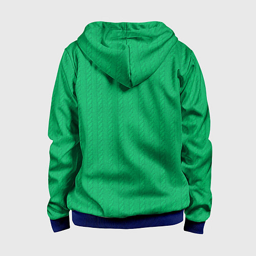 Детская толстовка на молнии Зеленый вязаный свитер / 3D-Синий – фото 2