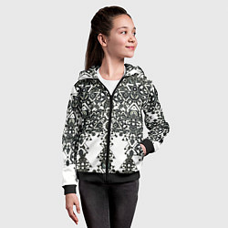 Толстовка на молнии детская Треугольный шум, цвет: 3D-черный — фото 2