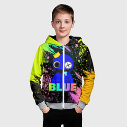 Толстовка на молнии детская Rainbow Friends - Blue, цвет: 3D-меланж — фото 2
