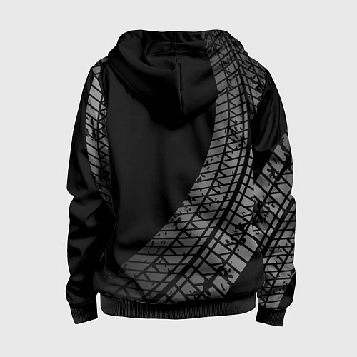 Детская толстовка на молнии Mercedes tire tracks / 3D-Черный – фото 2