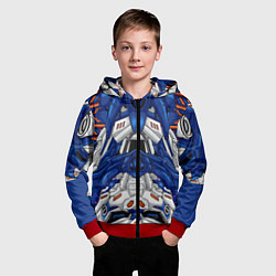 Толстовка на молнии детская Инопланетный костюм, цвет: 3D-красный — фото 2