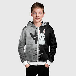 Толстовка на молнии детская Теневой зайка, цвет: 3D-белый — фото 2