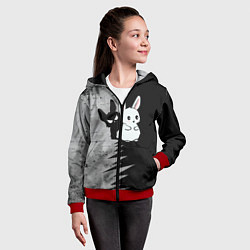 Толстовка на молнии детская Теневой зайка, цвет: 3D-красный — фото 2