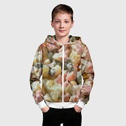 Толстовка на молнии детская Салат оливье, цвет: 3D-белый — фото 2