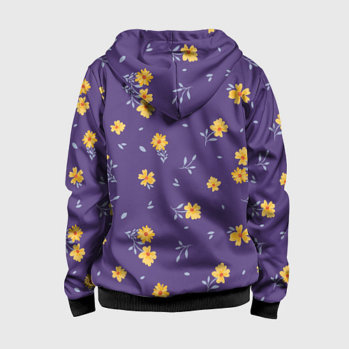 Детская толстовка на молнии Милые цветочки / 3D-Черный – фото 2
