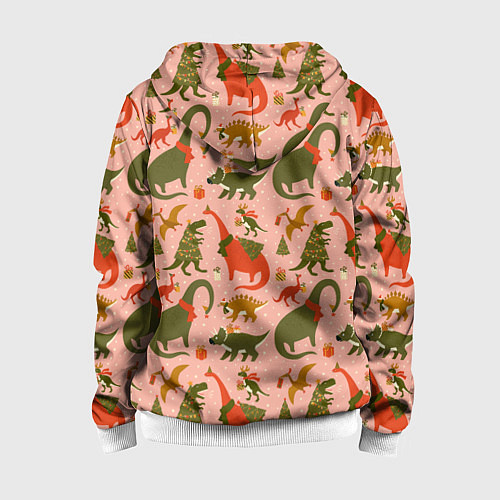 Детская толстовка на молнии Dinosaurs with gifts / 3D-Белый – фото 2