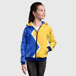 Толстовка на молнии детская Желто-синяя молния, цвет: 3D-синий — фото 2