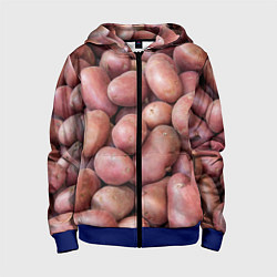 Толстовка на молнии детская Картофельные клубни, цвет: 3D-синий
