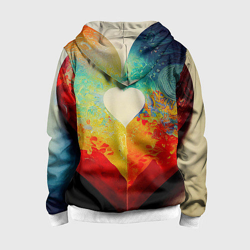 Детская толстовка на молнии Your heart / 3D-Белый – фото 2
