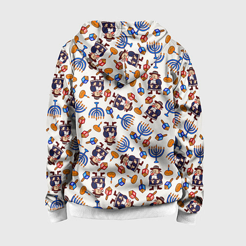 Детская толстовка на молнии Ханука - праздник света / 3D-Белый – фото 2