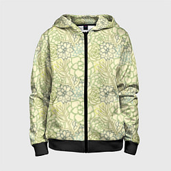 Детская толстовка на молнии Цветы штрихованные