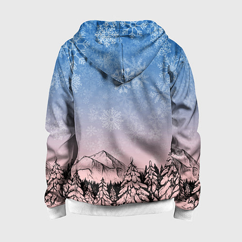 Детская толстовка на молнии Зимнее настроение / 3D-Белый – фото 2