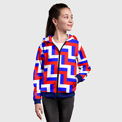 Толстовка на молнии детская Плетение триколор, цвет: 3D-синий — фото 2