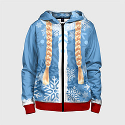 Детская толстовка на молнии Снегурочка с косами