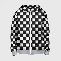 Толстовка на молнии детская Шахматная доска, цвет: 3D-меланж
