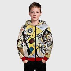 Толстовка на молнии детская Поперечная линия - Василий Кандинский, цвет: 3D-красный — фото 2