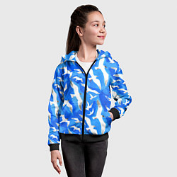 Толстовка на молнии детская Летящие чайки в небе, цвет: 3D-черный — фото 2