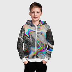 Толстовка на молнии детская Abstract digital, цвет: 3D-белый — фото 2