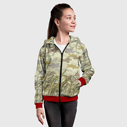 Толстовка на молнии детская Камуфляж охотника, цвет: 3D-красный — фото 2