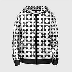 Детская толстовка на молнии Геометрический черно-белый узор