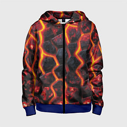 Толстовка на молнии детская Течёт лава, цвет: 3D-синий