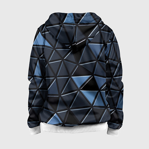 Детская толстовка на молнии Серые треугольники / 3D-Белый – фото 2