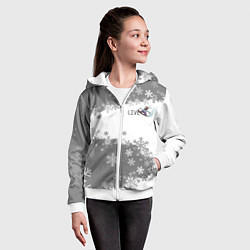 Толстовка на молнии детская Сноуборд серый, цвет: 3D-белый — фото 2