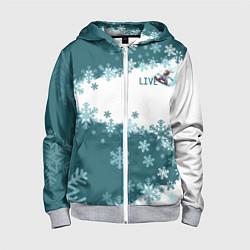 Толстовка на молнии детская Сноуборд синева, цвет: 3D-меланж